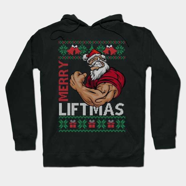 Merry Liftmas Ugly Christmas Gym Workout Gift Mens 3 Hoodie by SloanCainm9cmi